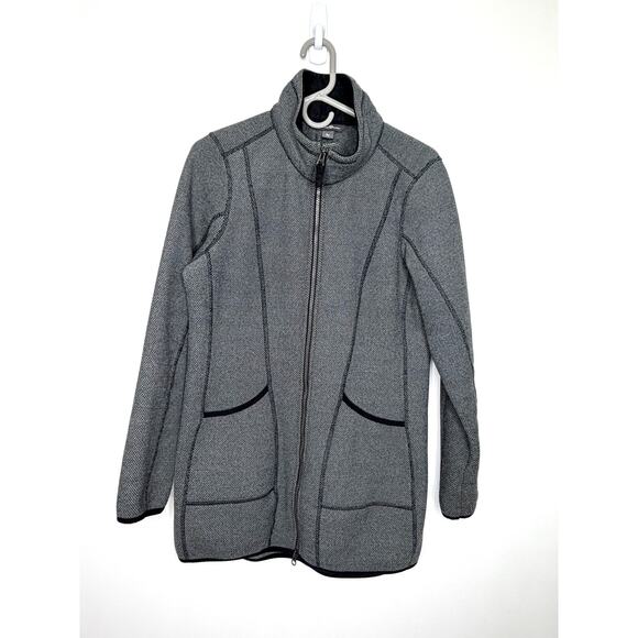 Eddie Bauer Jackets & Blazers - Eddie Bauer Women's Weekend Fleece Jacket Sz M Gray Green Hue Textured Outdoors